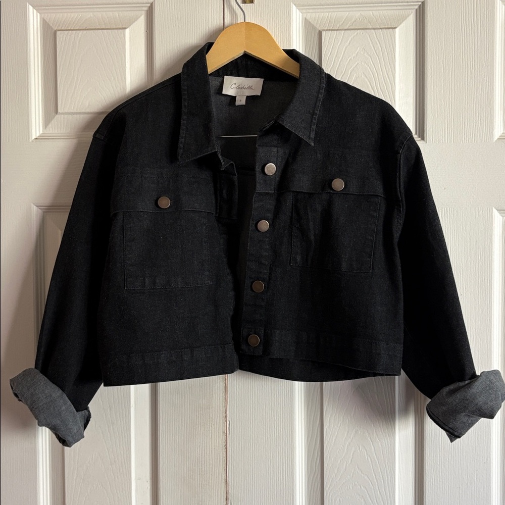 Cleobella Black and Gray Denim Jacket